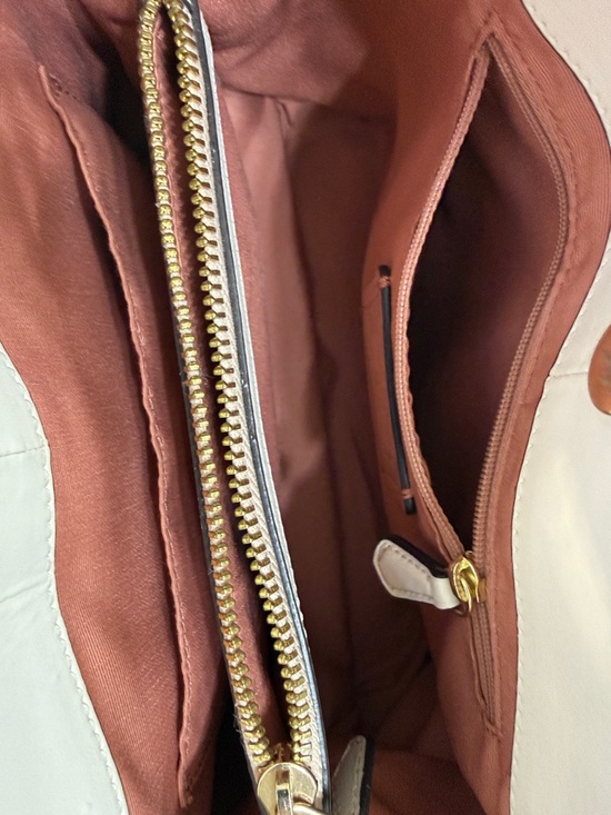 Coach Cream Floral Leather Tote with Gold Hardware - Picture 2 of 3